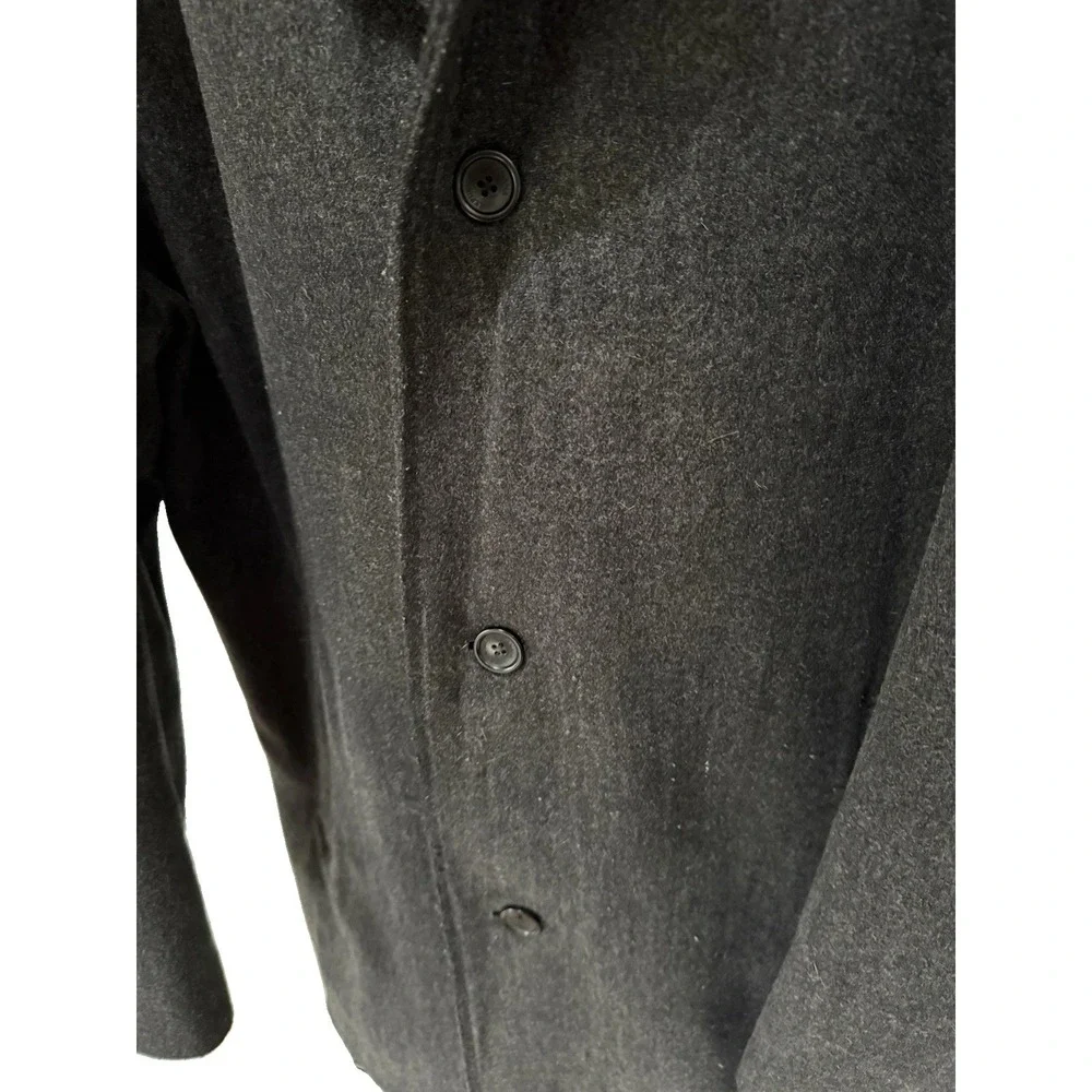 Banana Republic Men's Gray Wool Blend Overcoat XL Lined Pockets Button Mid